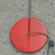 Vintage metal floor lamp painted red three lamps adjustable