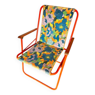 Chaise Pliante Vintage En Bois Beige - Sans Marque - Pliable Intérieur/extérieur