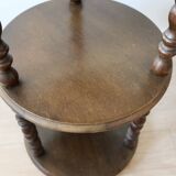 Vintage 3 tier turned wood side table