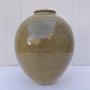 Vase ventru en grès émaillé, signé, vintage