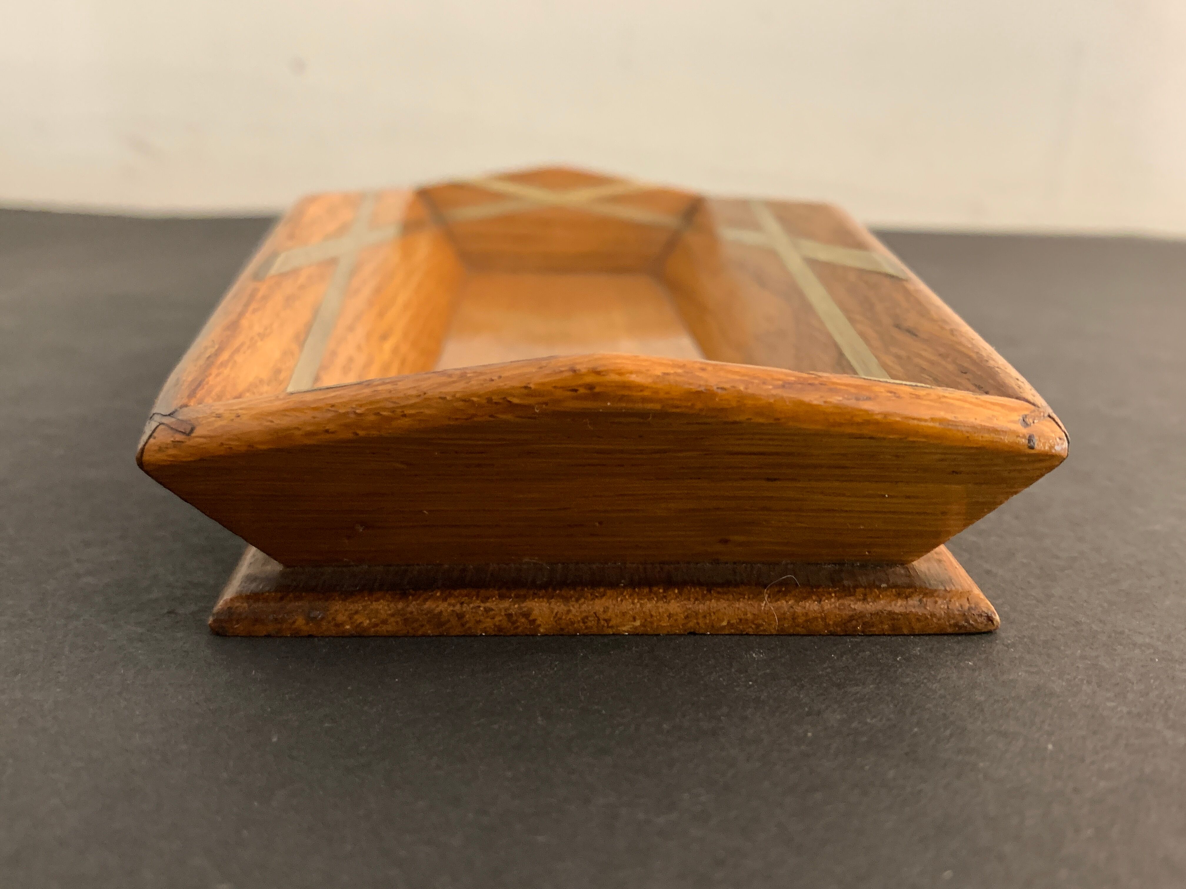 Wooden pencil holder with brass inserts, NINETEENTH