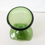 Italian green blown glass vase Empoli 1950
