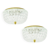 Pair of Large Mid-Century Bubble Glass Ceiling Lights by Helena Tynell for Limburg, Germany, 1960s