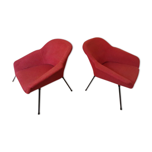 paire de fauteuils cocktail - rouge