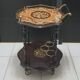 Marquetry trolley on wheels