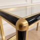 Vintage black and gold console with two glass shelves – 70s/80s