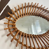 Vintage rattan mirror