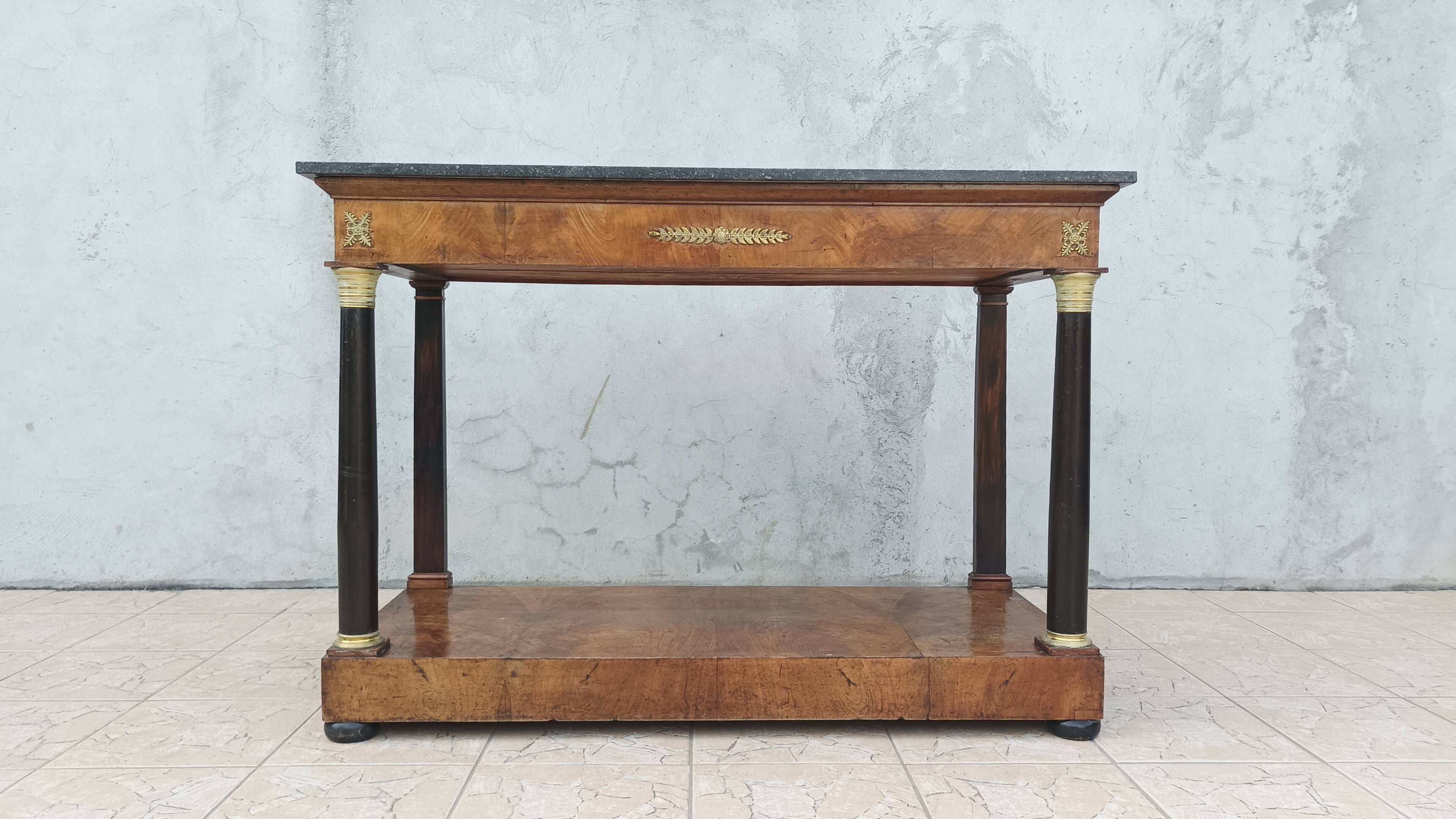 Large Empire period mahogany console table