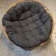 Fauteuil Papasan en rotin + grand coussin 130 cm