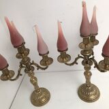 Brass candle holders 3 branches 4 fires