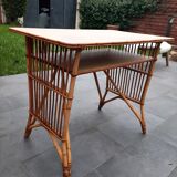 Bureau en rotin vintage