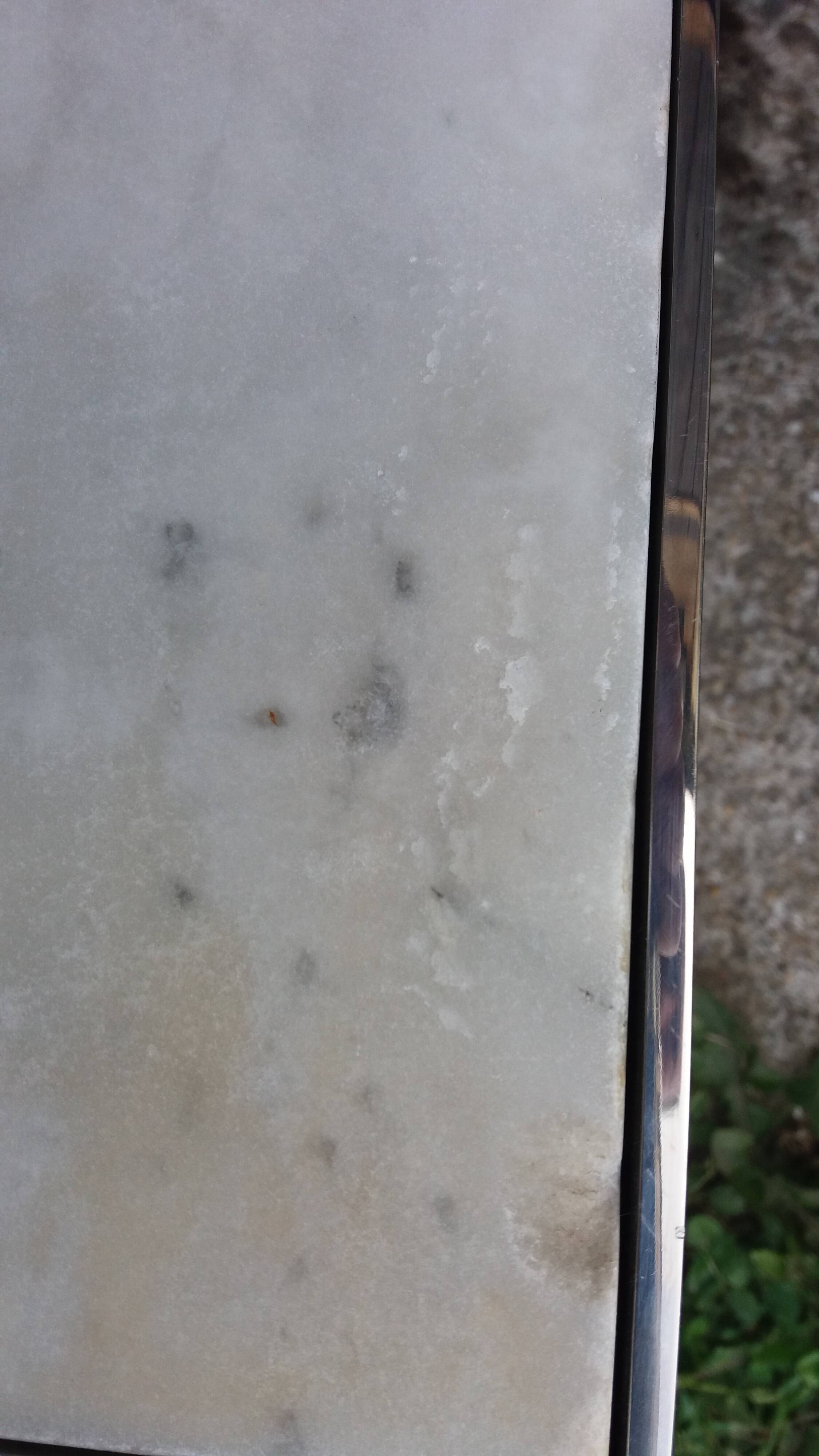 Marble and stainless steel coffee table