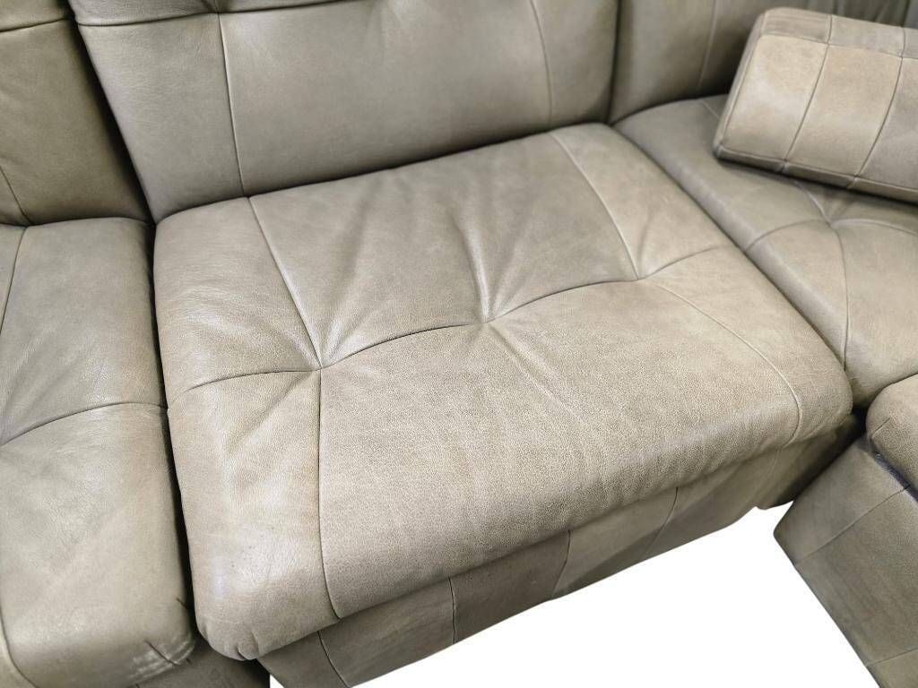 Vintage modular corner sofa in leather, 7 pieces