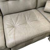 Vintage modular corner sofa in leather, 7 pieces