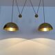 Large Adjustable Double Posa44 Brass Pendant Lamp by Florian Schulz