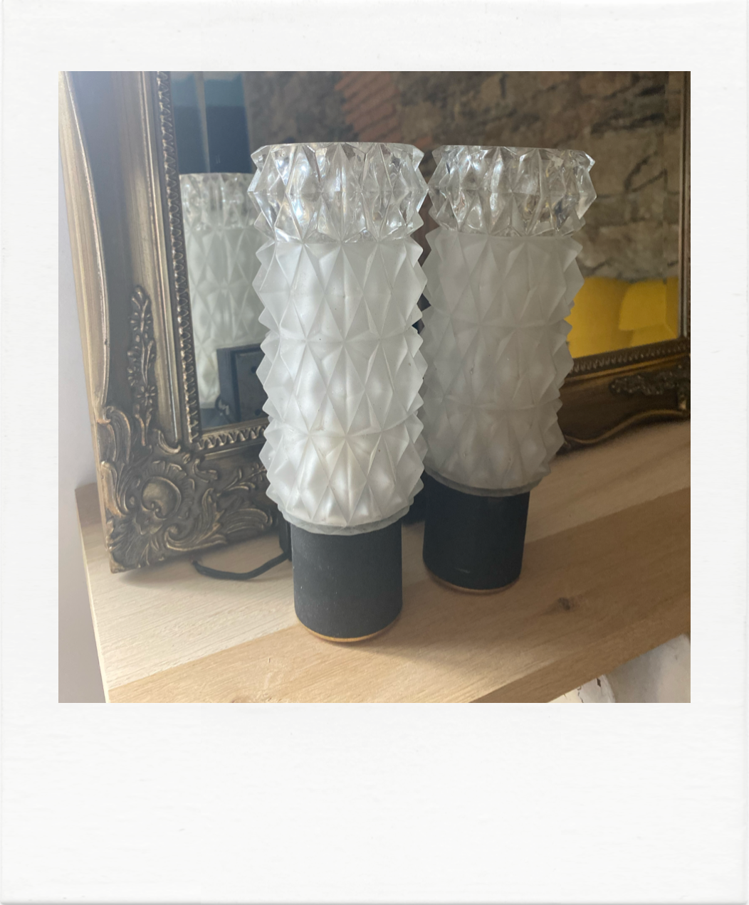 Pair of black and gold wall lamps  50