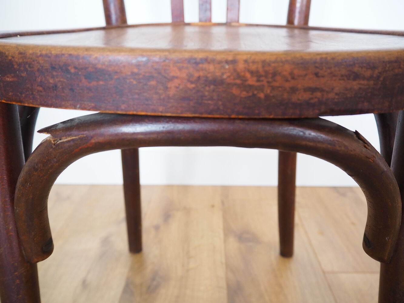 Set of wooden bistro chairs, vintage