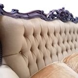 Divano barocco in velluto dorato, anni '50