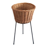 Wicker and wire plant holder