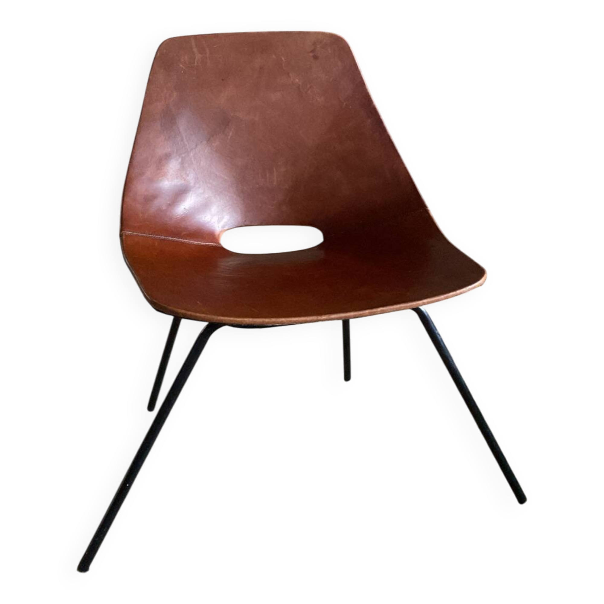 Leather chair by Pierre Guariche