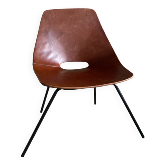 Leather chair by Pierre Guariche