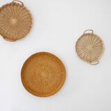 Set of wicker trays