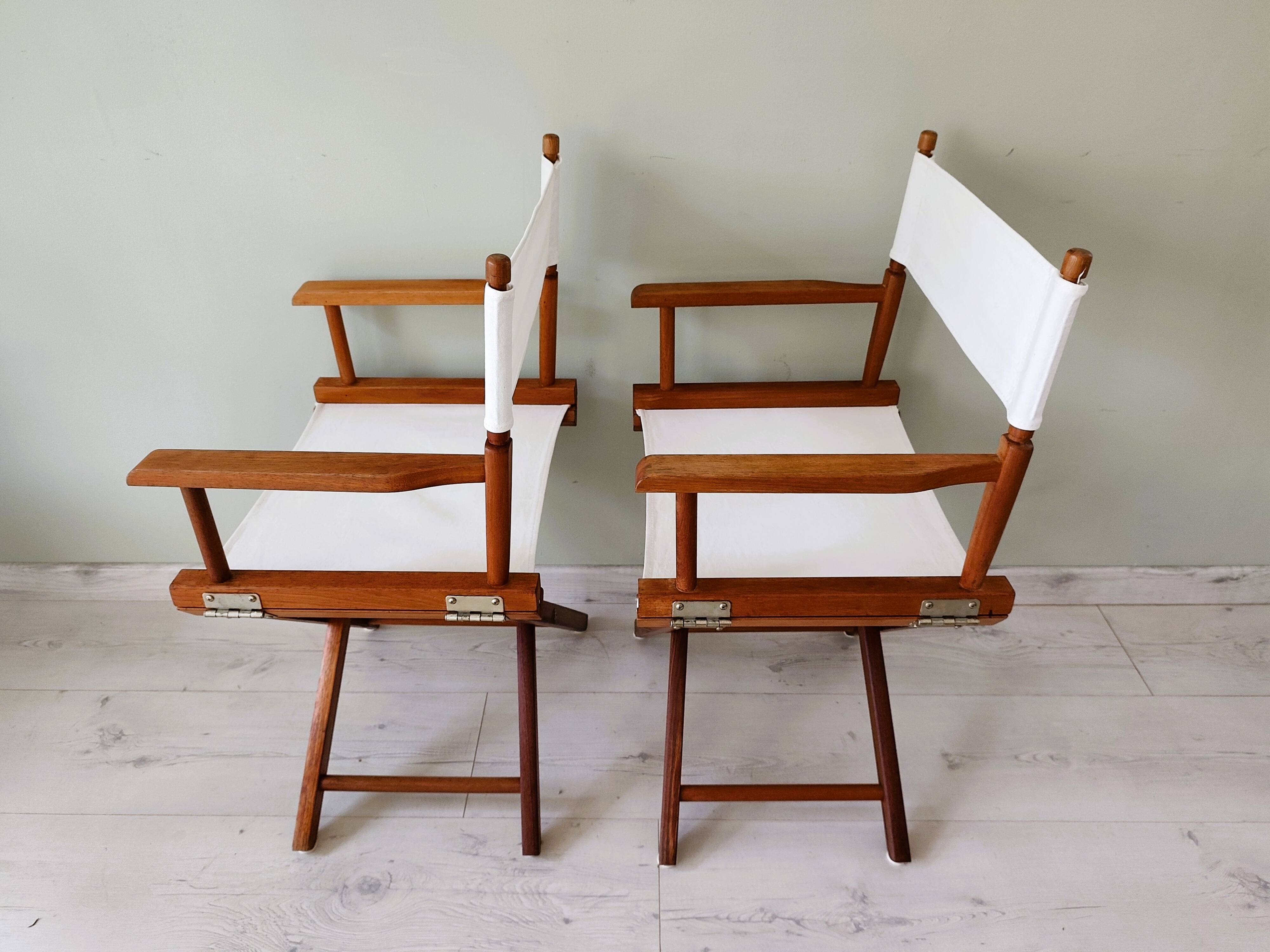 Fauteuils style "réalisateur" anciens