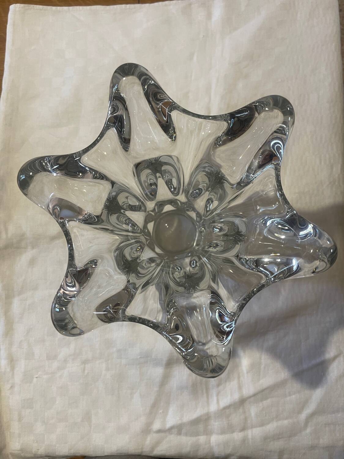 "Giraffe" vase in crystal – Vannes Crystal Works – 26.5 cm