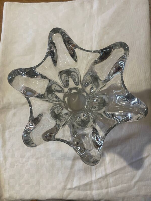 Vase « girafe » en cristal – Cristallerie de Vannes – 26,5 cm