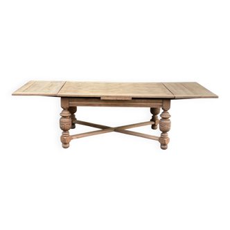 Renovated solid oak art deco monastery dining table 260cm