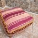 Handmade Berber Kilim pouf, floor cushion.