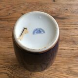 Vase in blue porcelain of four golden frieze, FM Limoges