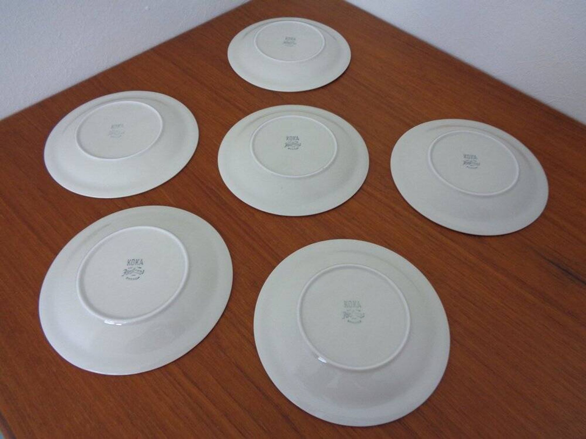 Swedish Stoneware Koka Plates by Hertha Bengtson for Rörstrand, 1960s, Set of 6