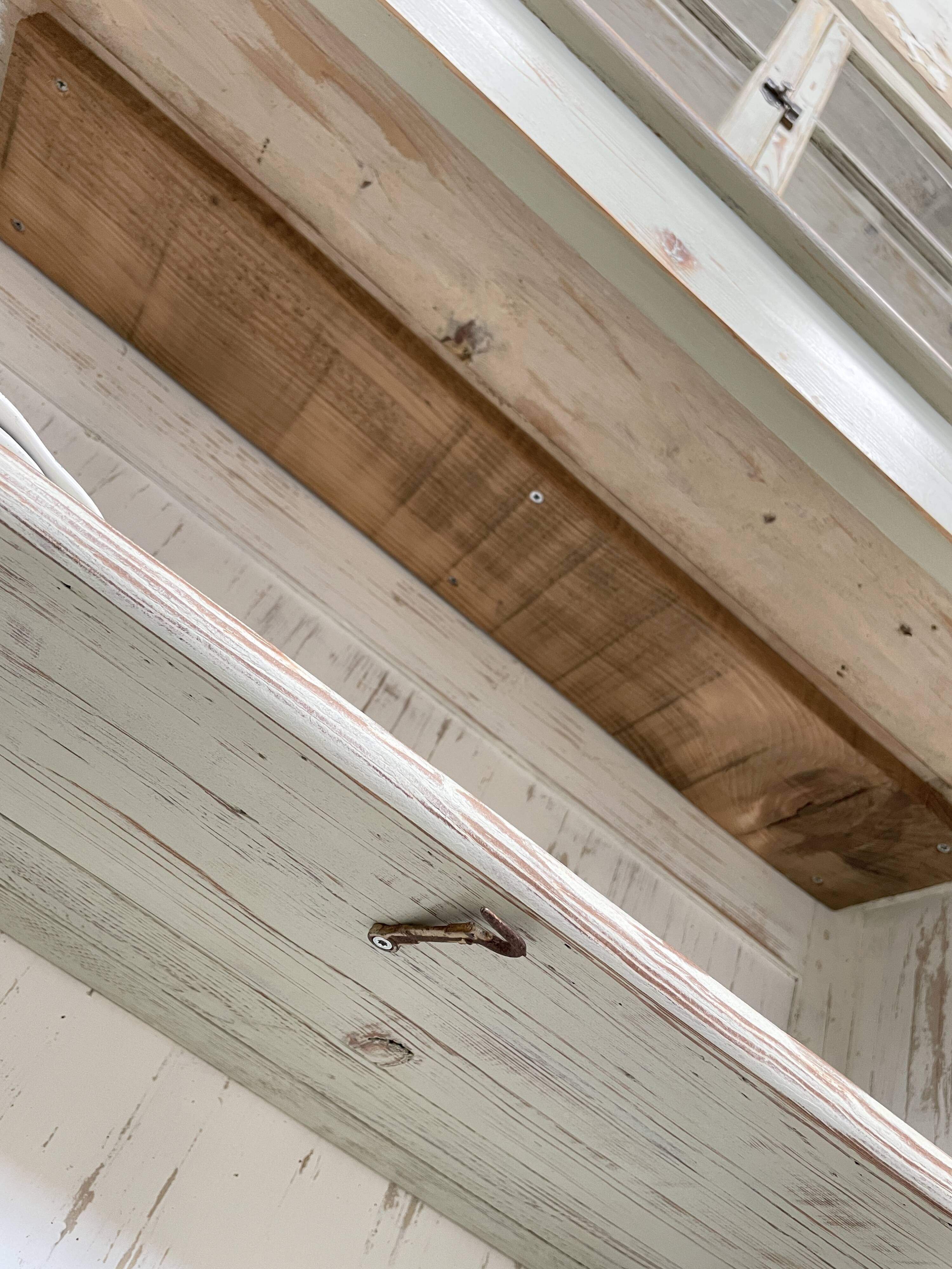 Furniture two body showcase, around 1900.