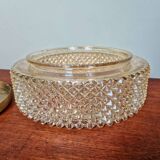 Plafonnier ou applique murale en cristal ambré et métal doré, 1970