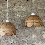 Pair of rattan suspensions c.1970