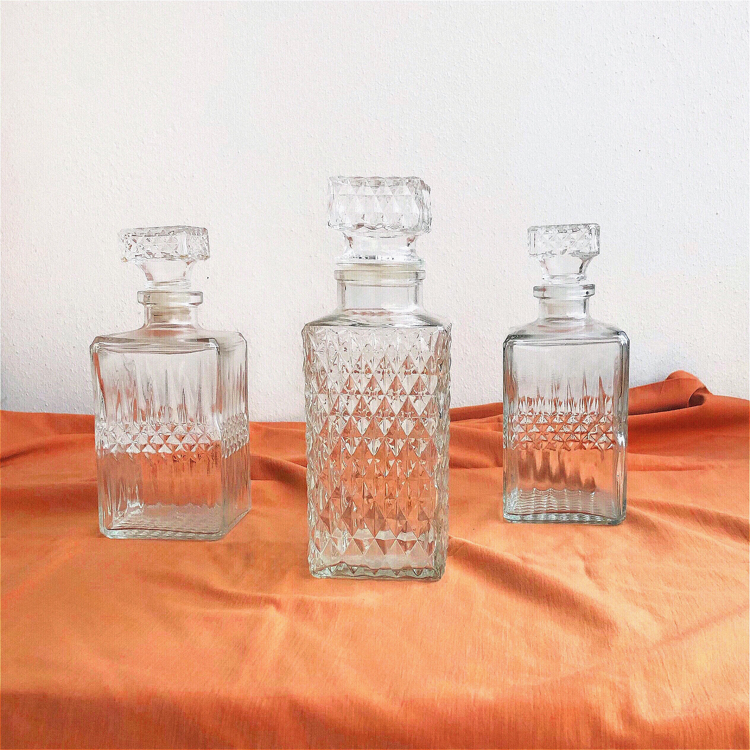Vintage carafes chiseled glass