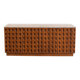 Contemporary Brutalist Carved Wood Sideboard With Travertine Top In review