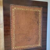 English pedestal table with leather top