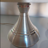 Pair of space-age lamps in aluminum and fabric from the 1970s - 1980s
