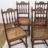 Chaises cannées, style Louis XIII