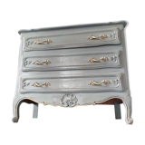 Louis XV-style patinated grey chest of drawers