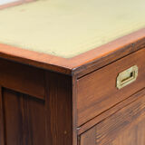 English wooden and leather desk vintage early 1900s