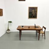 Scandinavian teak dining table, extendable