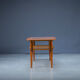 Table basse mid-century en teck et rotin