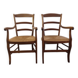 Paire de fauteuil en - merisier