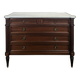 Commode de style Louis XVI en acajou et marbre de carrare