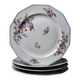4 assiettes plates Bernardaud porcelaine de Limoges décor floral années 20-50