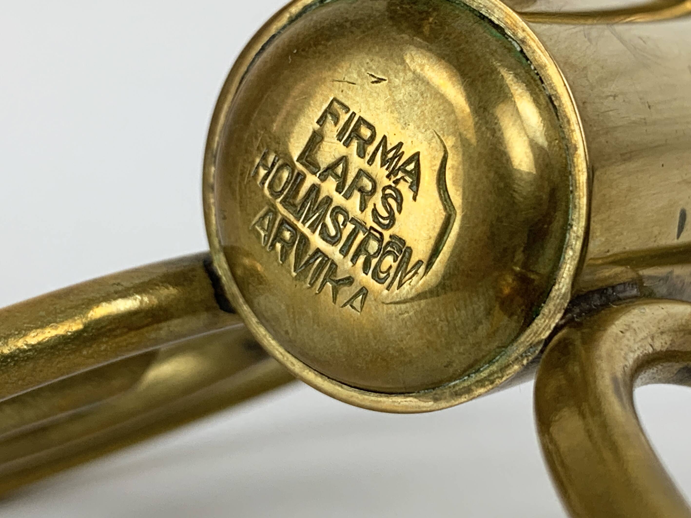 Pair of brass candlesticks, Lars Holmström for Svenskt Tenn, Sweden, 1950