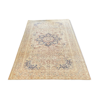 Neutral Turkish Rugs 200x300 Cream Vintage Rug Beige Area Carpet -Ivory Navy Rug -Rug For Living Roo